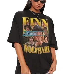 Vintage Finn Wolfhard TShirt- Homage Tees, Fan, Retro Sweaters - Great Gift Idea Tshirt Clothing Sleeve
