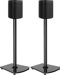 Speaker Stands for Sonos Speakers, Pair of Heavy-Duty Floor Stands for Sonos One, One SL, Play:1, Play:3, Play:5, with Built-In Cable Management, Black.