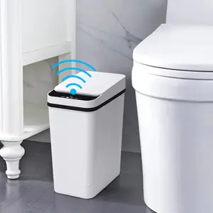 Touchless Smart Trash Can with Motion Sensor, 12L / 3.2 Gallon Slim Automatic Garbage Bin for Bathroom Bedroom Office Toilet Restroom Home