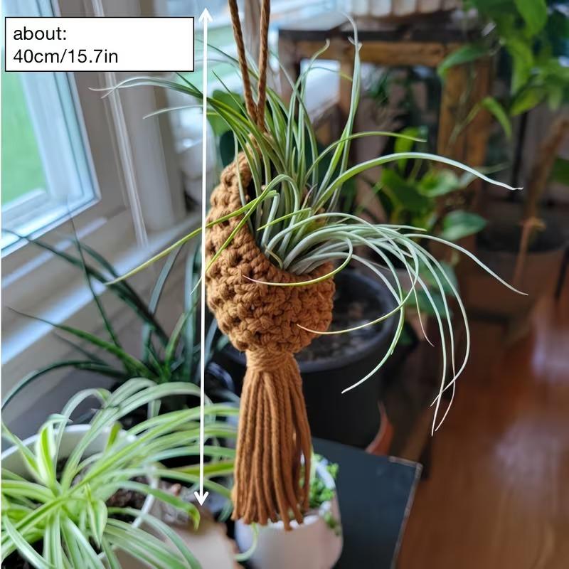 A Complete Beginner'S Knitting Kit for Making a Flower Pot Net Bag, Featuring a Knitting Set with Step-By-Step Instructions. It'S Ideal for Home Decor And Makes a Perfect Holiday Gift for Family