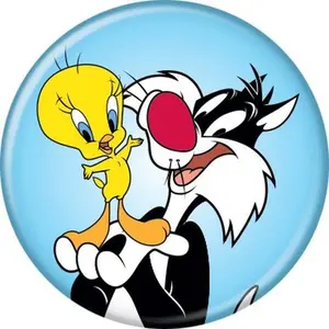 Looney Tunes Sylvester and Tweety Bird Button Pin