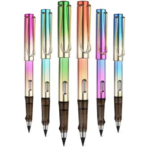6pcs Pencil Set,Infinity Eternal Pencils with Replaceable Nibs +Eraser Equa to 100 Wooden Pencils,Black Inkless Everlasting Pencils