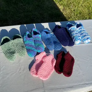 Andrea’s Crochet Slippers and Socks in Multiple Color Variants Footwear Comfort Girl Women