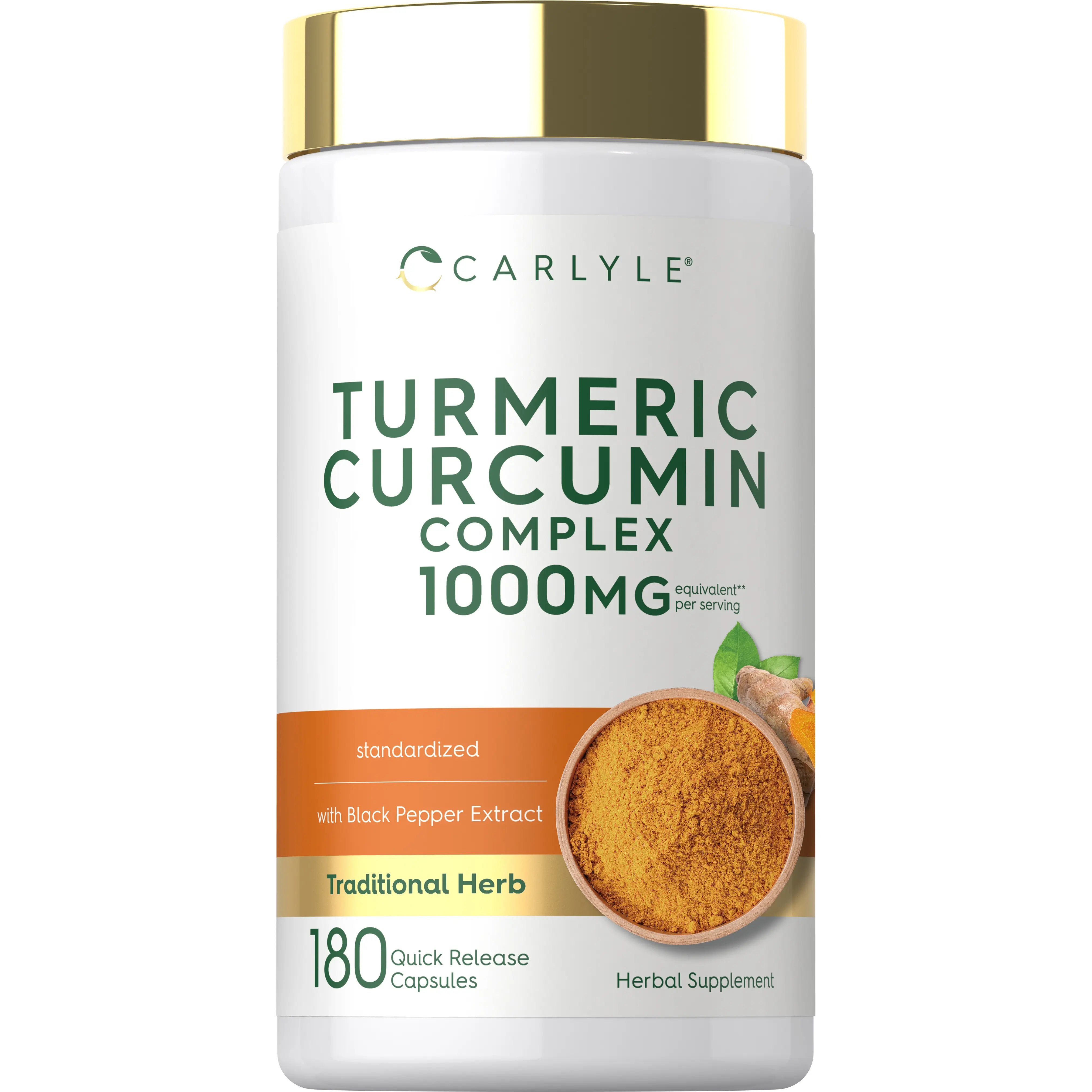 Carlyle Turmeric Curcumin with Black Pepper 1000mg - 180 Capsules - Turmeric Complex Supplement - Non-GMO, Gluten Free Carlyle Turmeric Curcumin with Black Pepper 1000mg - 180 Capsules - Turmeric Complex Supplement - Non-GMO, Gluten Free