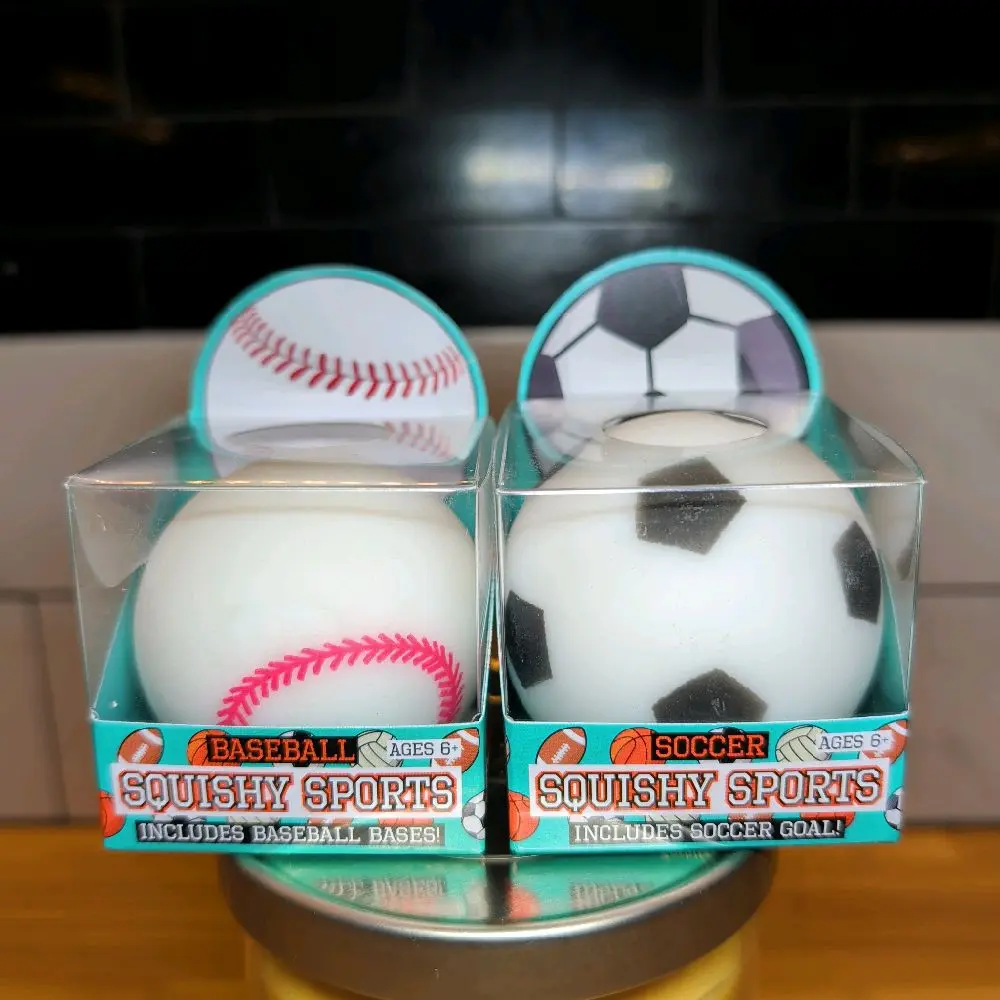 ZORBITS SQUISHY BASEBALL AND SOCCER BALL. FOR AGES 6+. ACCESSORIES INCLUDED!  PRICE IS FOR THE SET!!!! GREAT FOR STRESS RELIEF!!