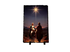 Mary & Joseph Rock Slate photo panel