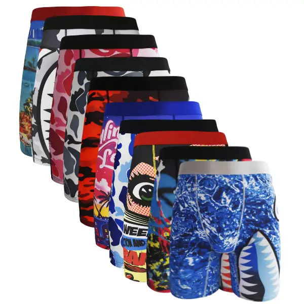 Men's Graffiti Boxer Briefs 2/3/4-Pack, Street-Style Quick-Dry Fitted Performance Underwear for Running & Training