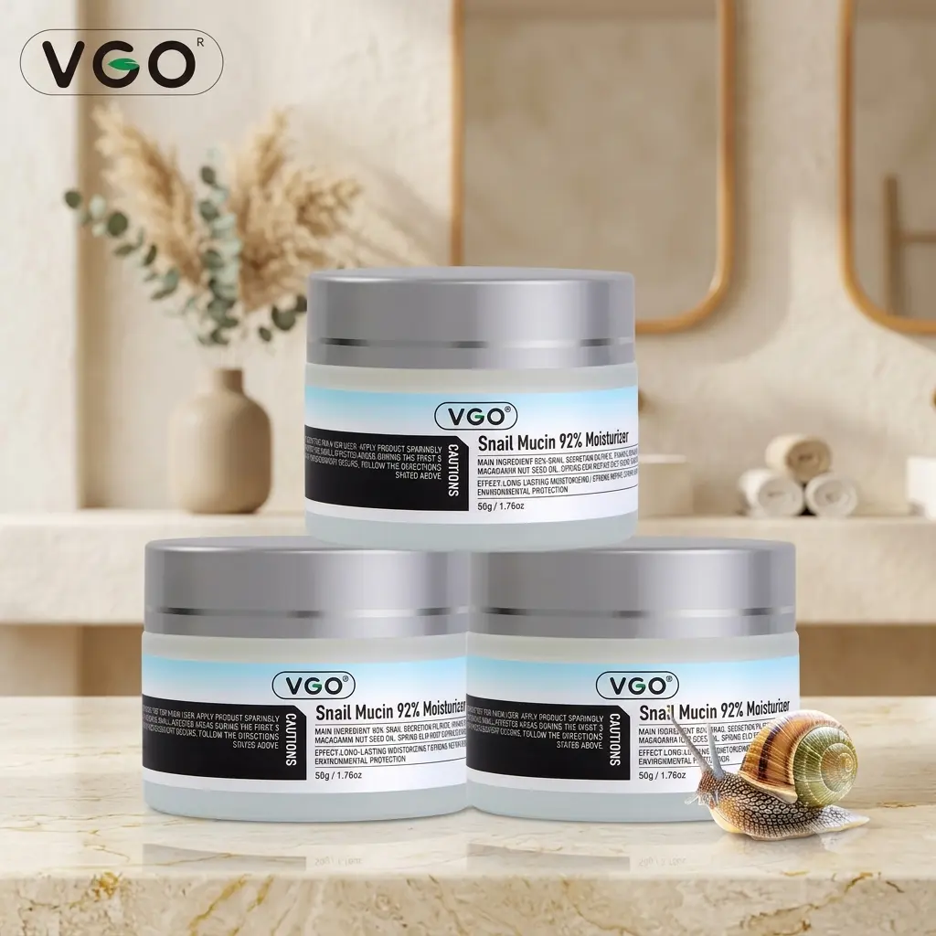 VGO Snail Mucin 92% Facial Moisturizer Cream - Daily Moisturizing, Lightweight, Smooth Face Care for All Skin Types, Hydrating, Vitamin C
