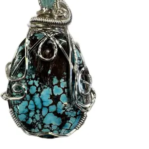 Wire Wrapped Turquoise Pendant