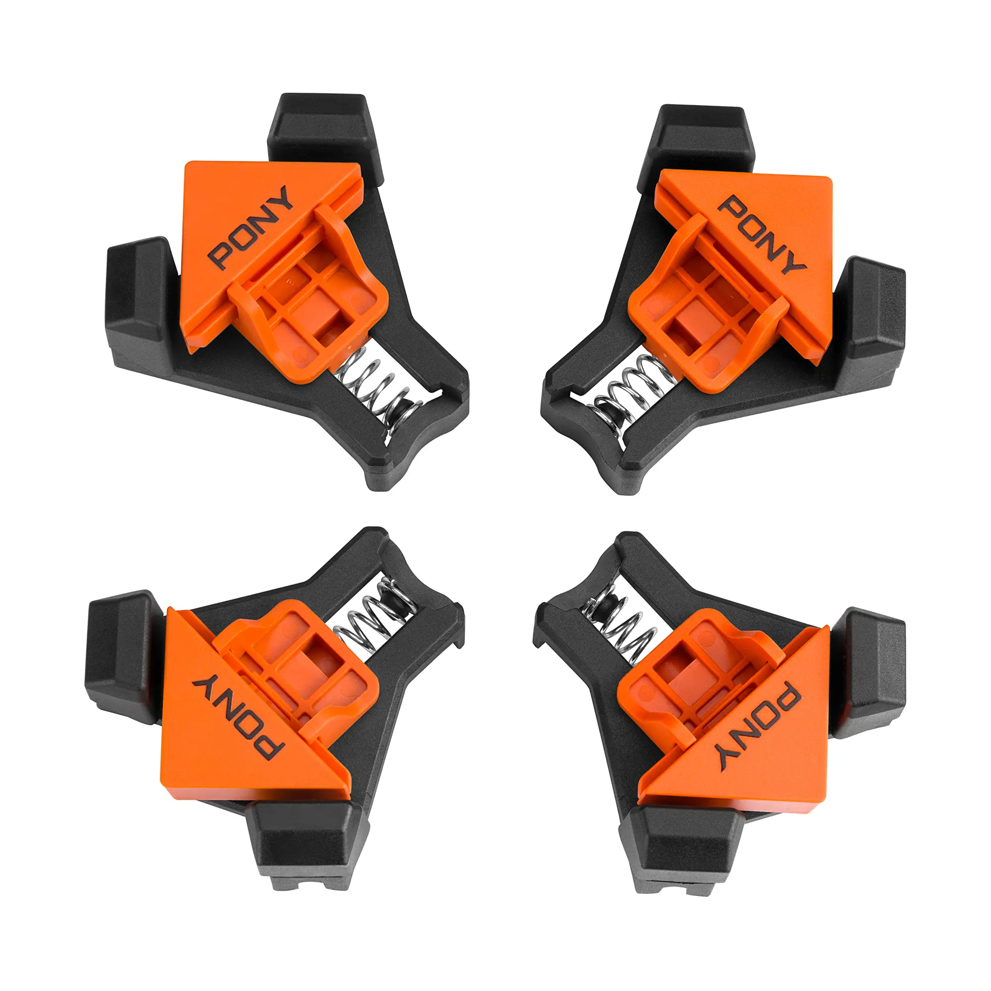 #fathersdaygift PONY 4-Pack Corner Clamp for Woodworking, 90 Degree Right Angle Clamp, Single Handle Wood Clamps, Adjustable Spring Loaded Woodworking Clamp, Frame Cabinet Wood Tools Accessories