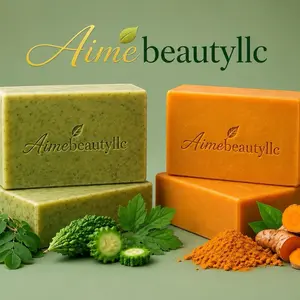4 pcs soap turmeric ,carrot & morenga, asosi,aloe Vera for skin dark spots