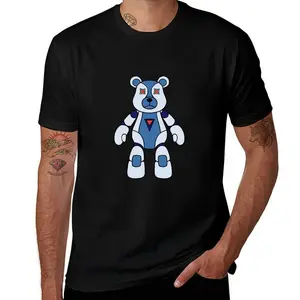 Cyber Mecha Bear Graphic Tee - Futuristic Robot Teddy T-Shirt - Available in Black & White - Shipped from NY