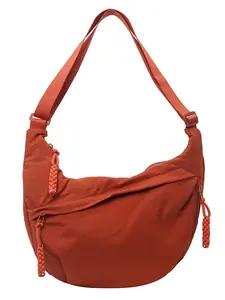 Women's Summer Fashion Solid Color Nylon Crossbody Bag, Casual Large Capacity Zipper Bag, Dumpling Bag, Suitable for Work and Daily Use, Lightweight Crossbody Bag, Lightweight Shoulder Bag