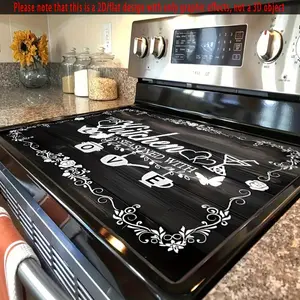 1pc Large Stove Top Cover Heat-Resistant Mat with Teapot, Heart & Love Design - Heavy-Duty Stove Burn Protection Pad, Insulation for / Stoves, Decorative Kitchen Counter Heater Cover