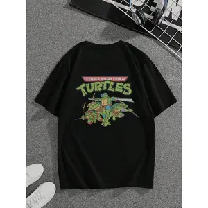 100% Cotton Teenage Mutant Ninja Turtles T-Shirts For Fans - Graphite Heather, Vintage 90s Retro Unisex Tee, Size S-5XL, Machine Washable All-seasons Comfort Fit