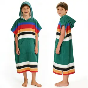 SUN CUBE Kids Towel Changing Swim Robe Surf Poncho, Quick Dry Microfiber Hooded Wearable Blanket for Boys Girls 8-12 Years