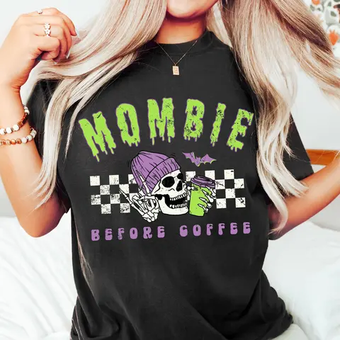 Women's Plus Size Cotton Momster Graphic Sweatshirt - Seamless Fabric, Round Neck, Pastel Spooky Mama Halloween Crew Top