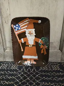 Santa and Flag Plate