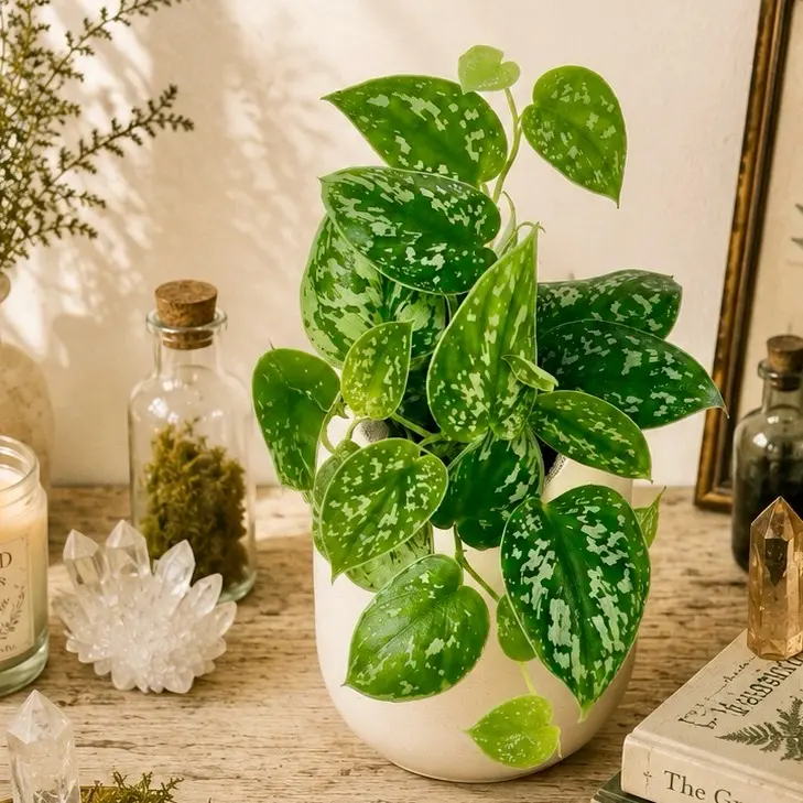 Scindapsus Pictus Argyraeus Live Plant Silver Satin Pothos Trailing Houseplant Easy Indoor Plant Rooted Plant Rare Tropical Plant Air Purifying Vine Beginner Friendly Hanging Plant Silver Splash Vine Wyrd Plant Co Pennsylvania Nursery