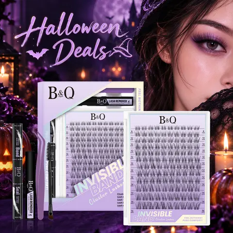 【Creator】Flora Kit - B&Q Airy Clean Girl Style, Ultra-Thin Invisible Band, C Curl 8-18mix, Soft Wispy Nature Look, Lightweight for Adults' DIY Volume Eyelash Extension, False Lash Cosmetic #Familyfun #Halloween