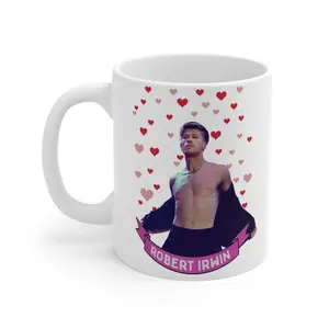 Vintage Robert Irwin Mug, Robert Irwin Retro Heart Ceramic Mug, (11oz, 15oz), Team 2025 Won Gift for Fan, 90s Style