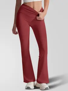 Women's New Sporty Casual Bell Bottoms, Sporty Flared Pants, High Waist Butt Lifting Breathable Quick Dry Pants, Knit High Stretch Longgings for Yoga Running Gym, Gym Workout Leggings, Athleisure Bottoms, Activewear Bottoms
