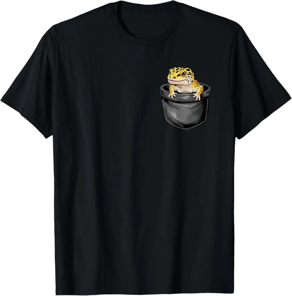 Leopard Gecko In Pocket Cute Reptile Lizard Owner Pet Lover T-Shirt