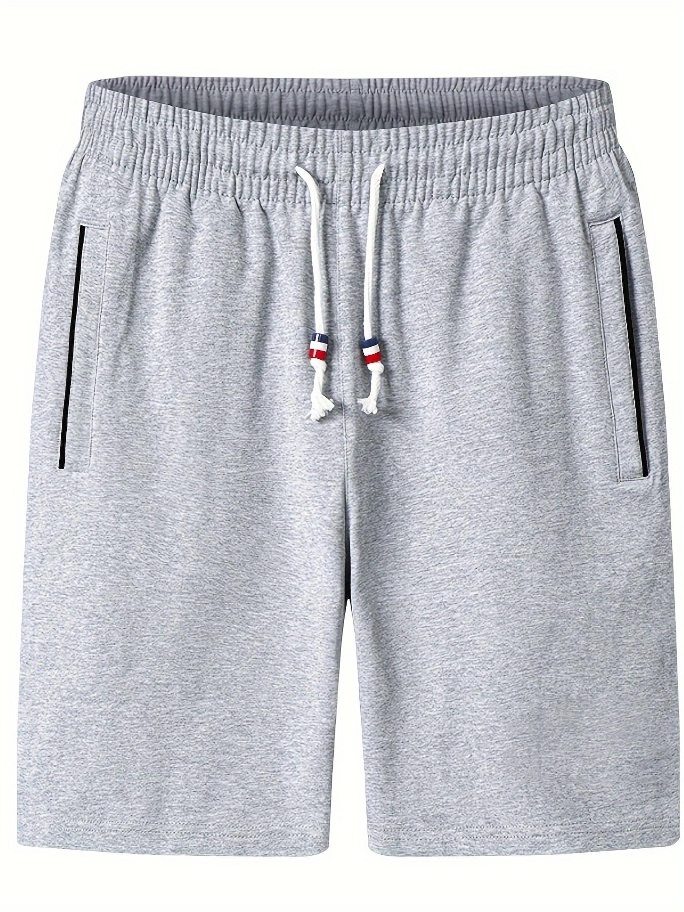 Men’s solid-color drawstring shorts, 3-pack — athletic joggers for outdoor running and casual travel pants