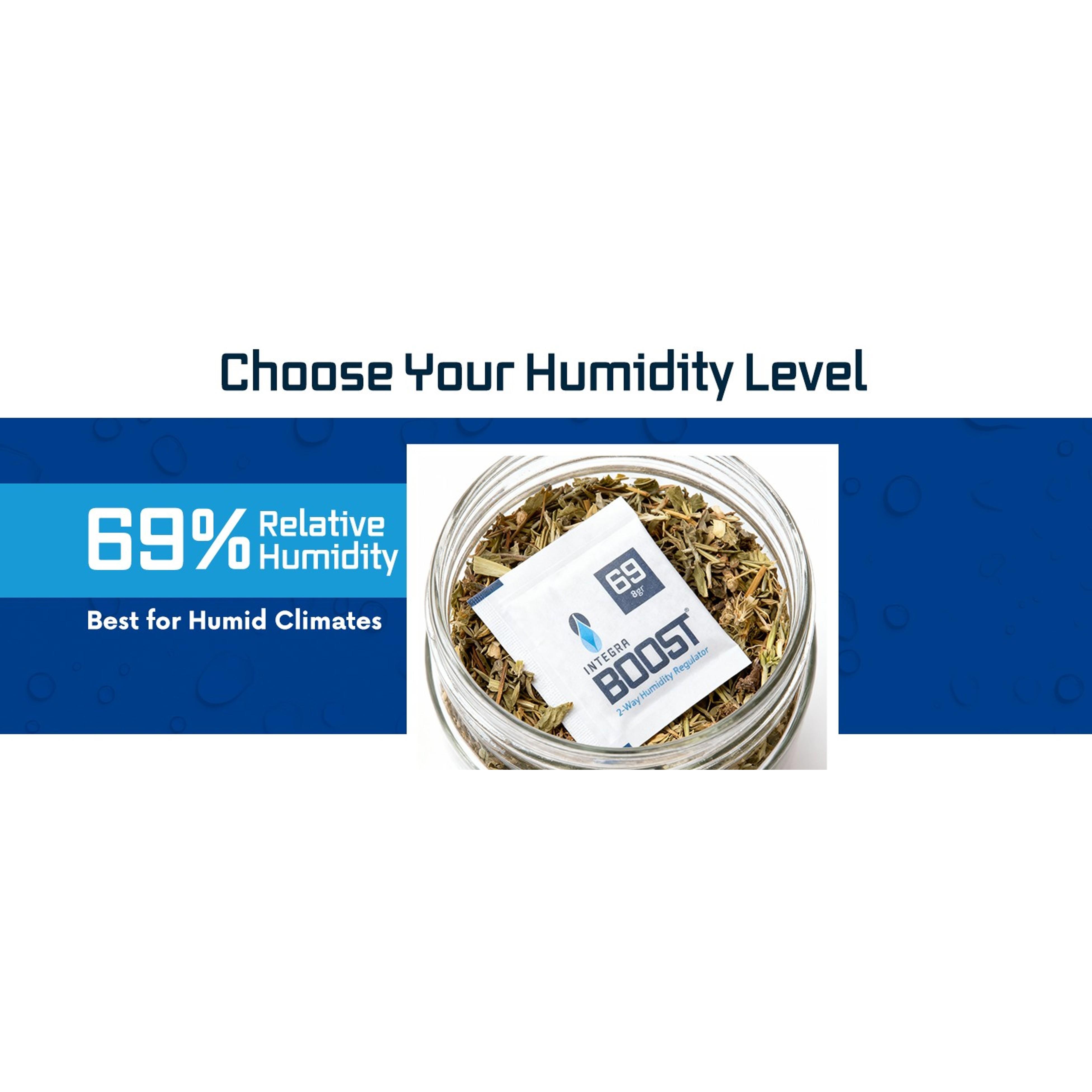 Integra Boost 62% RH, 2 Way Humidity Control Packs – 8g Size for Storing Up to 1oz – Pack of 6 Moisture Absorbers for Small Jars & Containers – Humidifier Packets for Herbs & Spices in Resealable BagGift