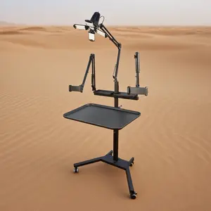 Multifunctional Tattoo Workstation,Tattoo Tray Cart with Tattoo Light& Wheels,Mobile Phone,ipad Tablet Holder, Tattoo Ink Tray and Led Garage Lights