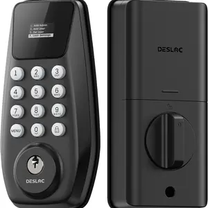 DESLOC Keypad Digital Deadbolt with LockVue | Keypad Deadbolt with Screen, Auto Lock, 100 PIN Codes, Passage Mode, IP54 Waterproof, 12 Months Battery, BHMA Grade 3