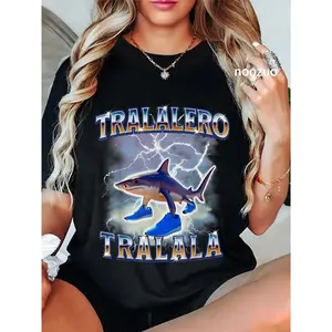 100% Cotton Tralalero Tralala Funny Shark Meme Bootleg T-Shirt