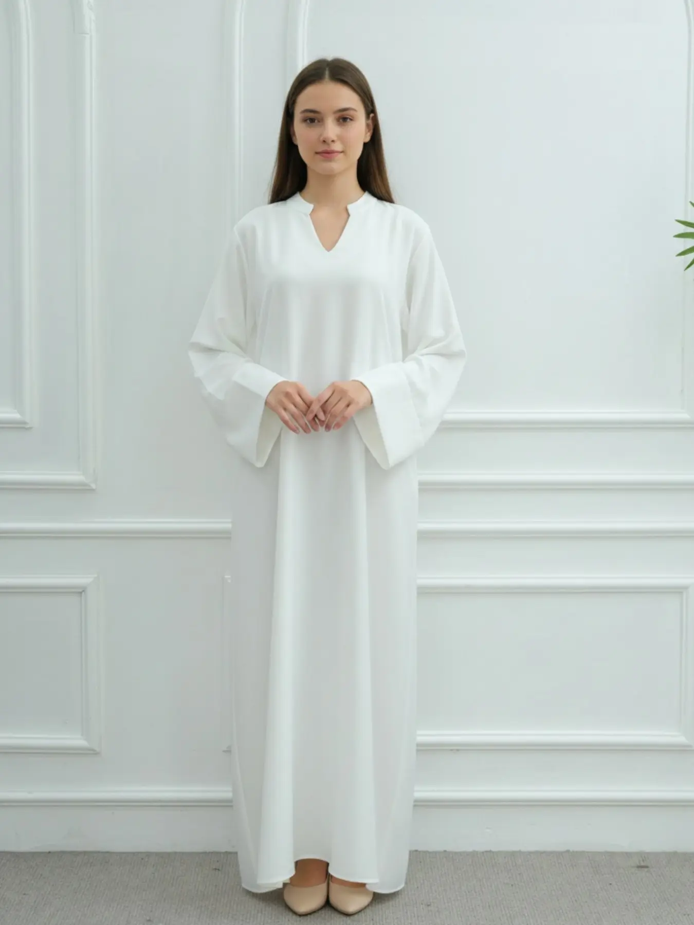 Women's Long Sleeve Loose Dress, Muslim Dresses, Comfort Design, Perfect for Daily Wear, Muslim Pure Color Abaya, Modesty, Middle Eastern Style, All Seasons, Modesty Muslim Clothing