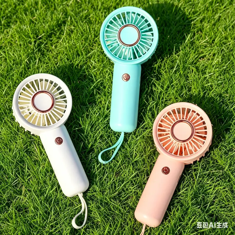Adjustable 3-Speed Handheld Cooling Fan - Small, Portable Travel Fan with Grip Handle, USB Port, Rechargeable Mini Design, USB Cable Included, Space-Saving for Indoor Student Use, Outdoor Activities (Phones & Electronics Universal Accessory)