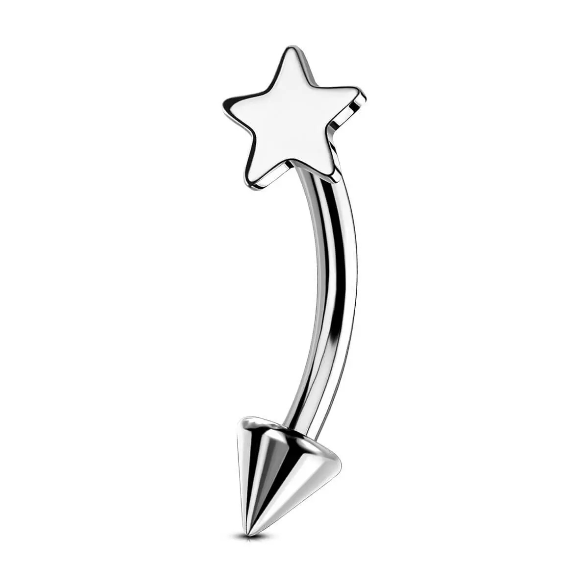 OUFER Metallic Chic 16G ASTM F-136 Titanium External Threaded Star Top Stud Body Jewelry - 8mm Eyebrow Ring, Vertical Labret for Casual Daily Everyday Piercings OUFER Metallic Chic 16G ASTM F-136 Titanium External Threaded Star Top Stud Body Jewelry - 8mm Eyebrow Ring, Vertical Labret for Casual Daily Everyday Piercings