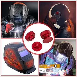 Welding helmet visor fastener safety cap replacement parts accessories screws flip aluminum cap - 1 pair (anodized knurled)