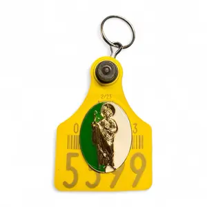 Cattle Tag Keychain Arete de Vaca Llavero con Concho