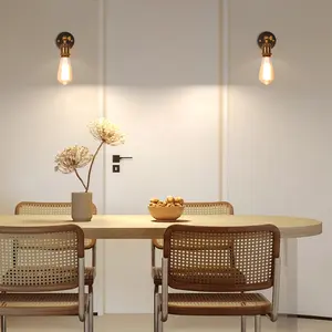 Vintage Iron Wall Lamp, Hardwired Style, Bulb Not Included Gold Single-Head Minimalist Wall Lamp For Bedrooms, Staircases, Basements, Hallways Indoor Lighting Fixture