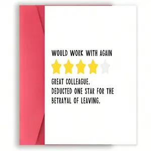 Farewell Card, Retirement New Job Card, Apology Leaving Card, Greeting Card, Gift for Colleagues, Suitable for Men and Women, Perfect Farewell Gift