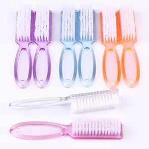 2 pieces of long-handled nail painting tools: square-nosed nail brush, dust brush, nail dust cleaning brush, shoe brush, gentle nail brush, nail painting powder dust cleaning and removal brush, handle-equipped nail brush