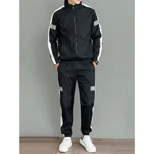 Men's Spring and Autumn Casual Sportswear Set: Jacket and Sweatpants Two-Piece Set