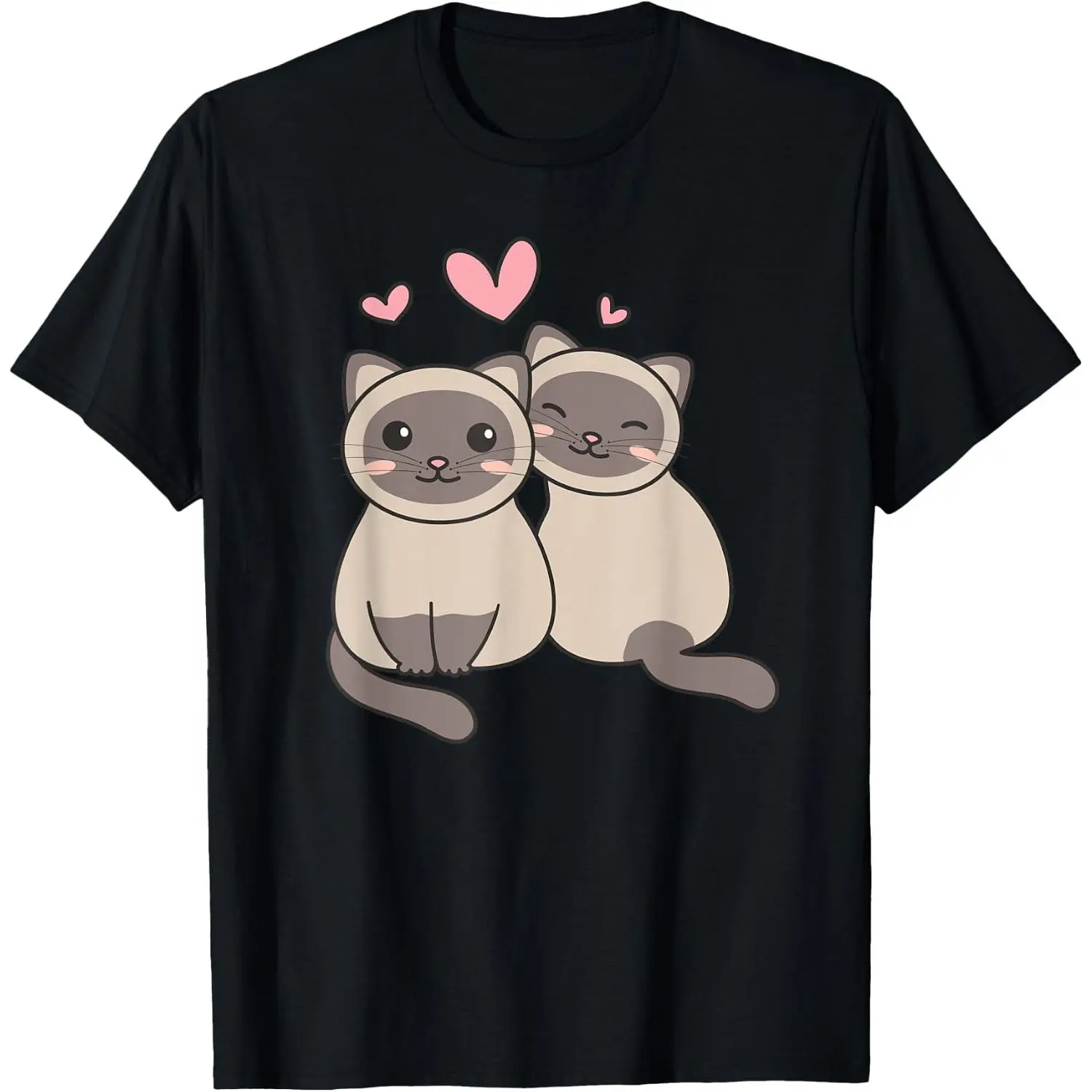 Siamese Cat Kawaii Cats Cute Animals For Kids T-Shirt Pure Cotton Graphic Tees Menswear Top: Gifts for Men & Women