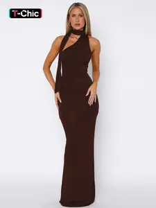 Women Summer Sexy Chic Elegant Fit Party Club Evening Birthday Bodycon Sleeveless Backless Long Cocktail Party Dress