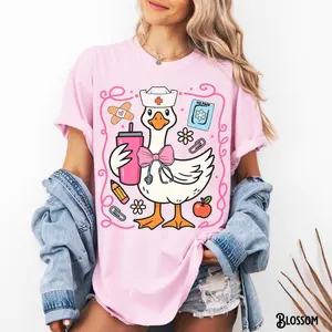 School Nurse Shirt, Comfort Colors, School Nurse Appreciation Gift, Silly Goose, Nurses Week, Back to School Tee, Coquette, Nursing T-Shirt Medium Tops