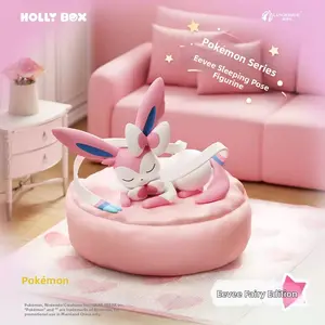 MINISO  Pokémon Pokemon Eevee Sleeping Figure Blind Box | Cute Pikachu Eeveelution Sylveon Umbreon Figurine | Kawaii Desk Decor Mystery Box Gift