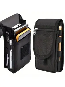 Multifunctional Phone Bag, 1 Count Large Capacity Smartphone Holder, Outdoor Casual Waist Bag, Side Pouch, Multi-grid Phone Storage Bag, Zipper Belt Bag, Zipper Fanny Pack for Daily Use, Travel, Hiking, Cycling, Camping