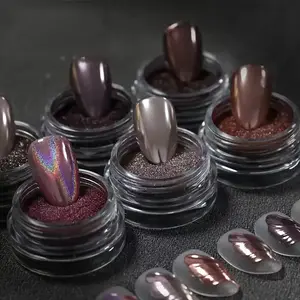 Glitter Nail Art Powder Set, 6 Counts Shimmering Nail Art Decoration, Professional Nail Art & Nail Polish for Women & Girls