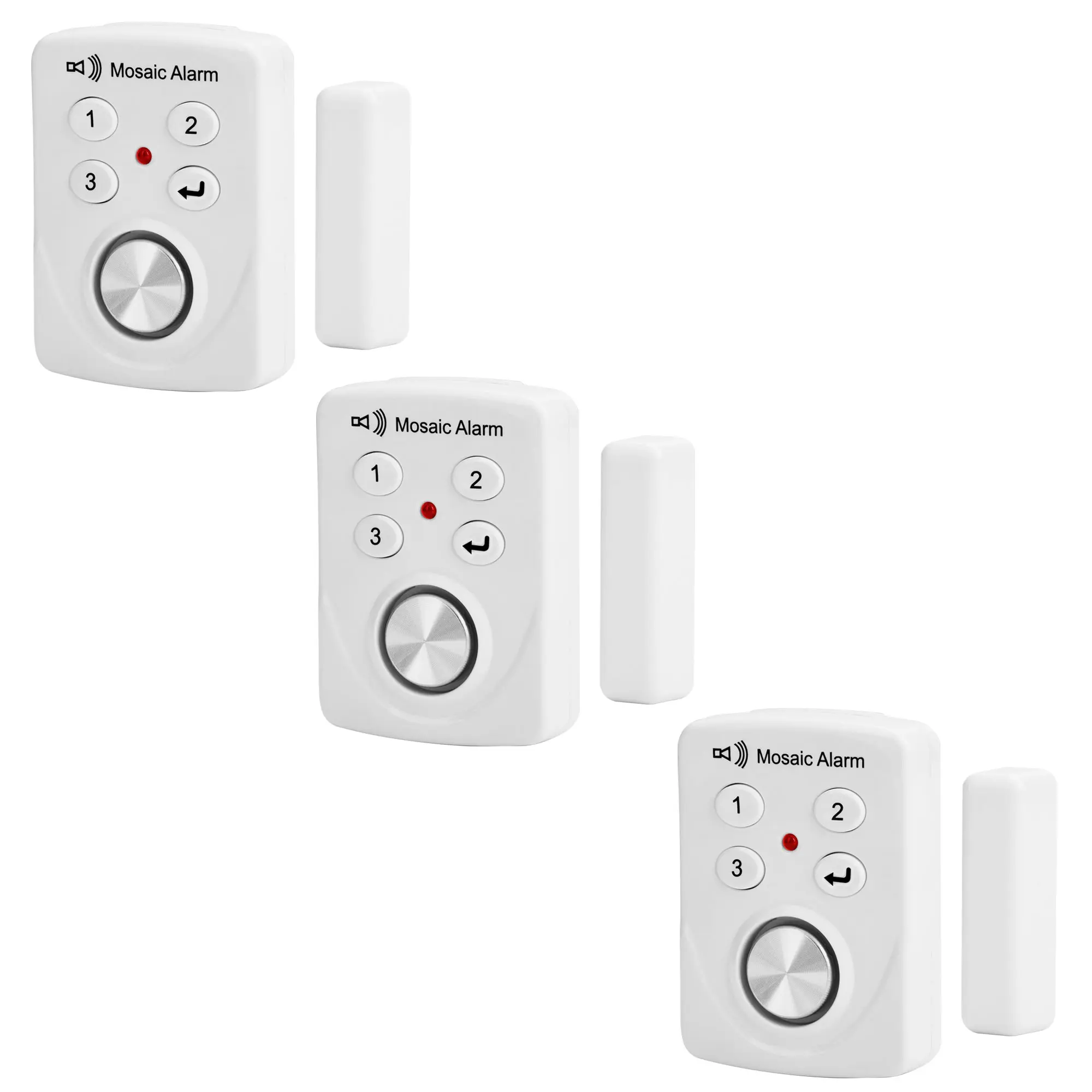 3 Pack Battery Powered Cordless Keypad Door & Window Security Alarms (3 x LR44 Batteries Built-In Included), 130db Volume, 30s/Continuous Siren, Delay Function, Intruder Alert, Kids Safety, Attention-Attracting Open Entry Chime Sensor for Home Security,ho