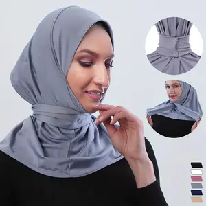 Elastic Breathable Snap Closure Headscarf for Women Moisture Wicking All Season Full Coverage Adjustable for Ramadan Sports Casual Wear Multiple Colors Available