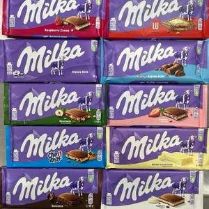 Milka 10 Chocolate Bars Variety Pack 10 Flavors Including Raspberry Creme Alpine Milk Creamy Delight for Chocolate Lovers Perfect for Gifting or Self-Treating